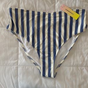 NWT Summersalt High Leg High Rise - Nautical Stripe in Blue Mountain